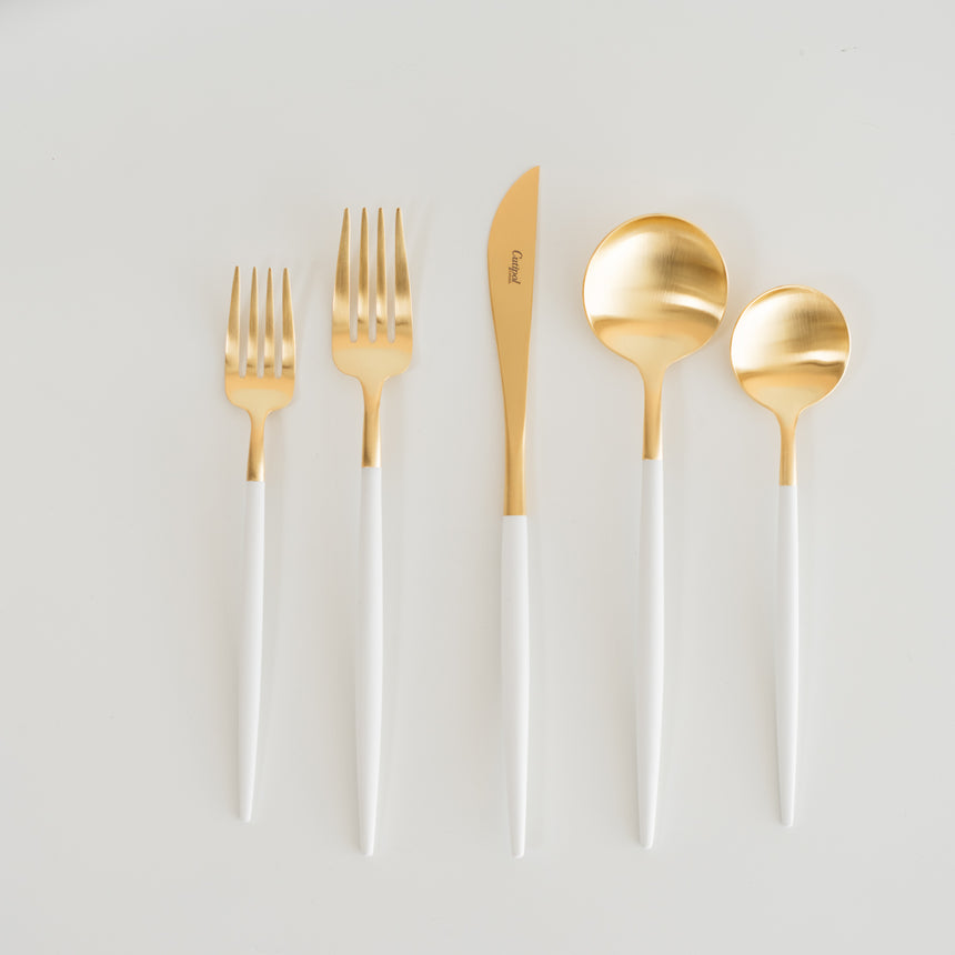 GOA Matte Gold Flatware, White