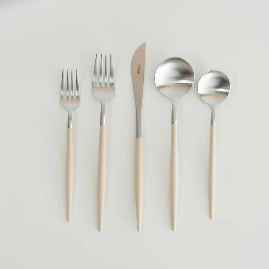 GOA Matte Silver Flatware, Ivory