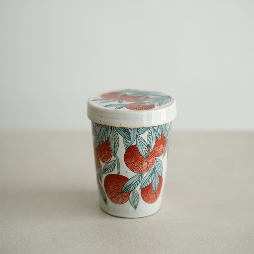 Wild Charm - Handmade Cup with Lid, Lychee