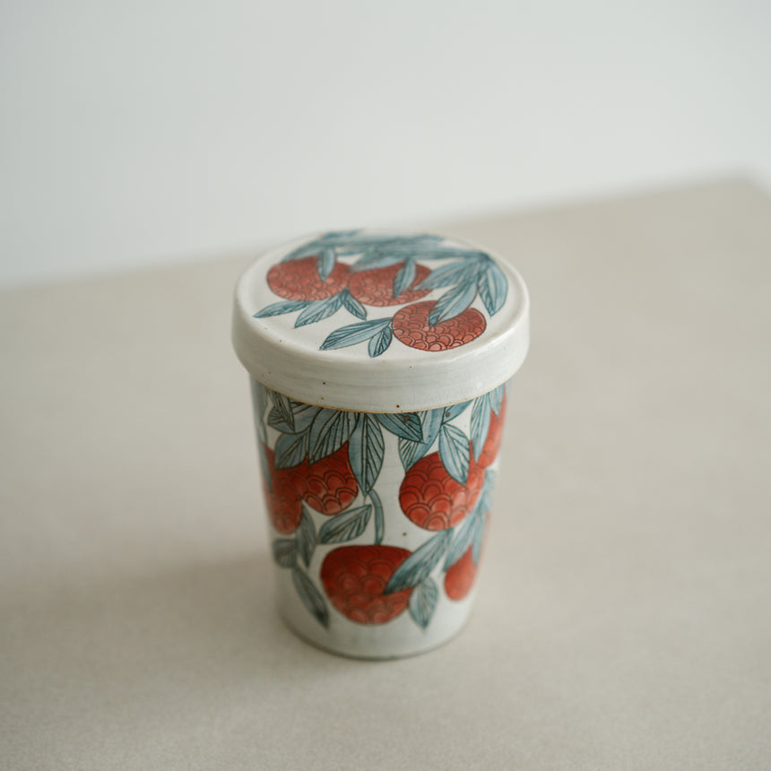 Wild Charm - Handmade Cup with Lid, Lychee