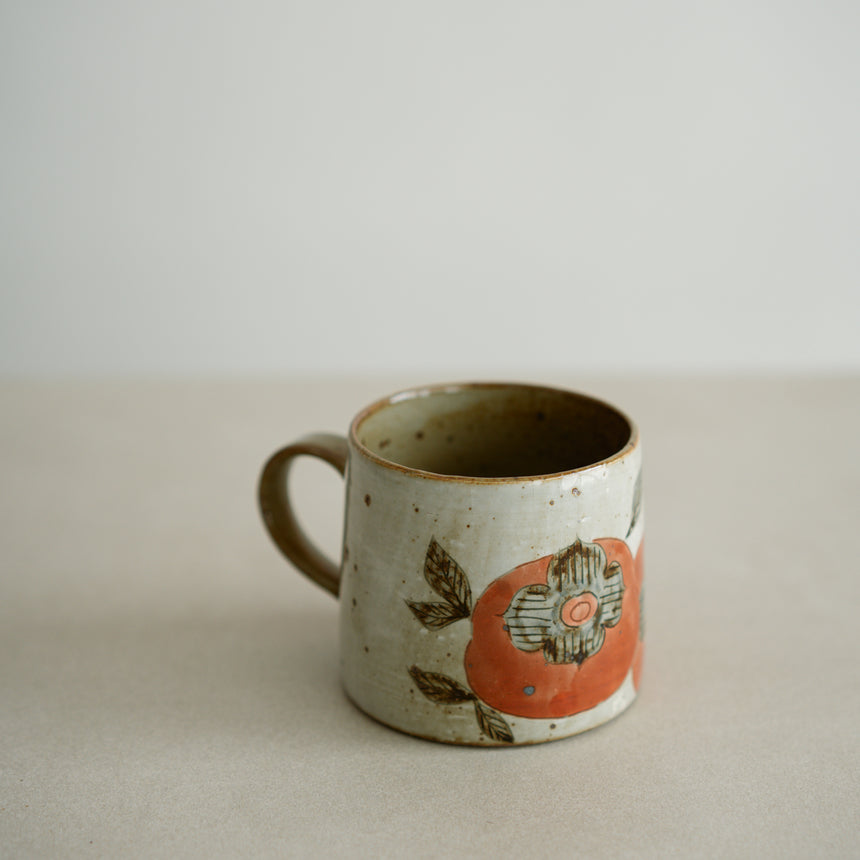 Slip-Coated Handmade Mug, Persimmon