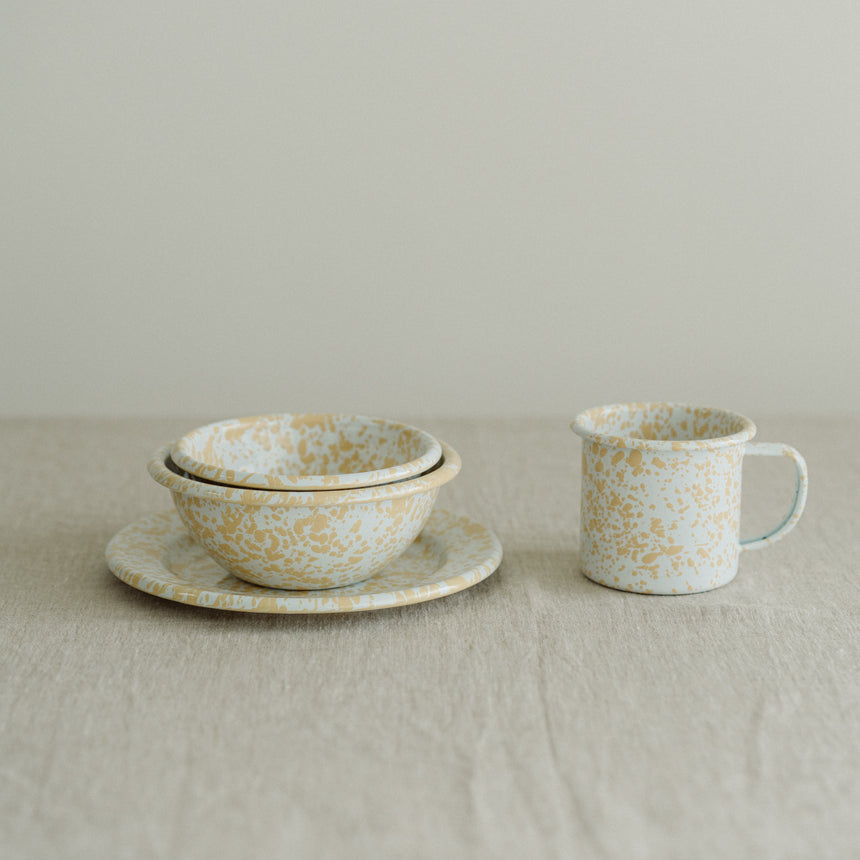 Splatter Enamel Bowl, Yellow