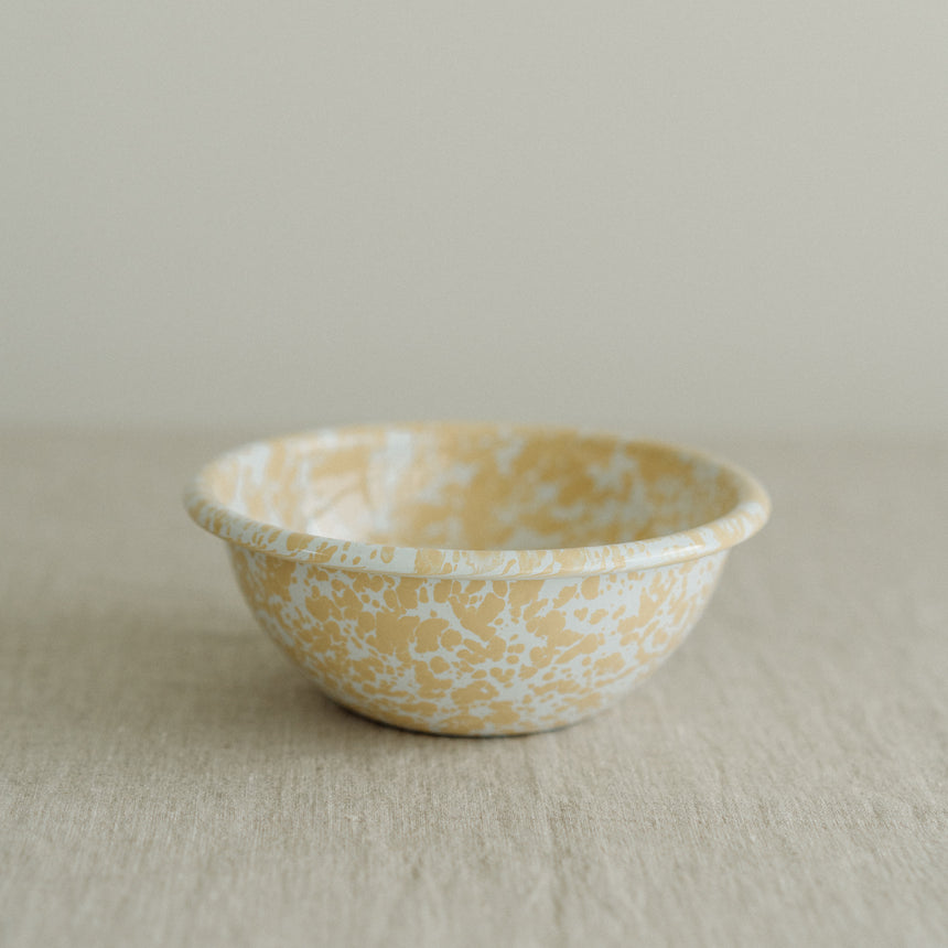Splatter Enamel Bowl, Yellow