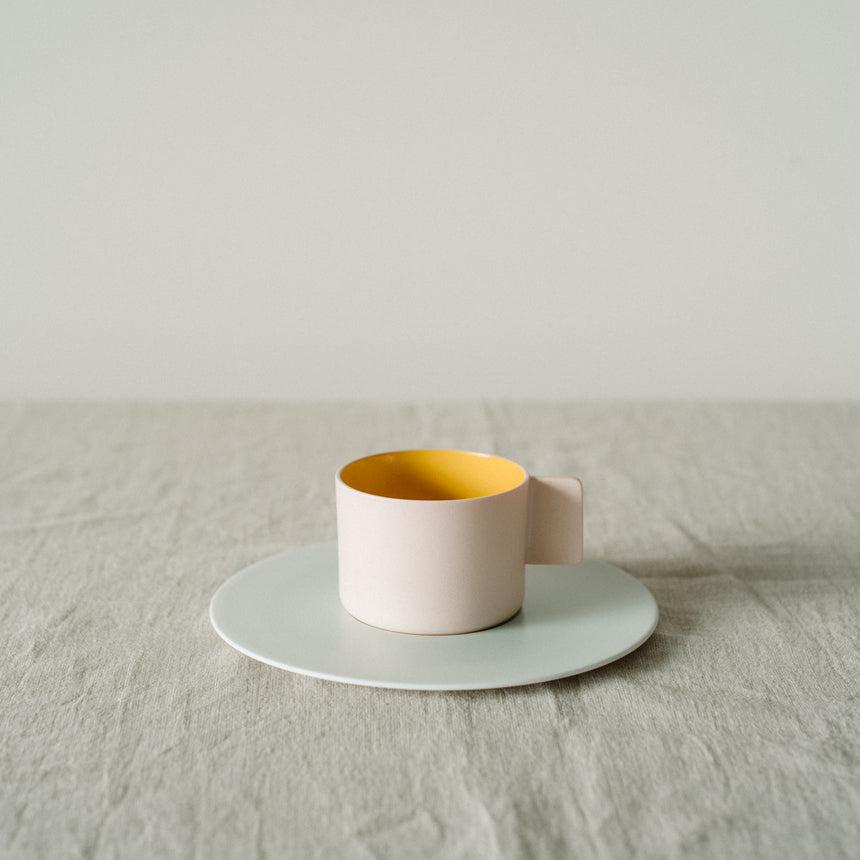 S&B Coffee Cup & Saucer - Light Pink
