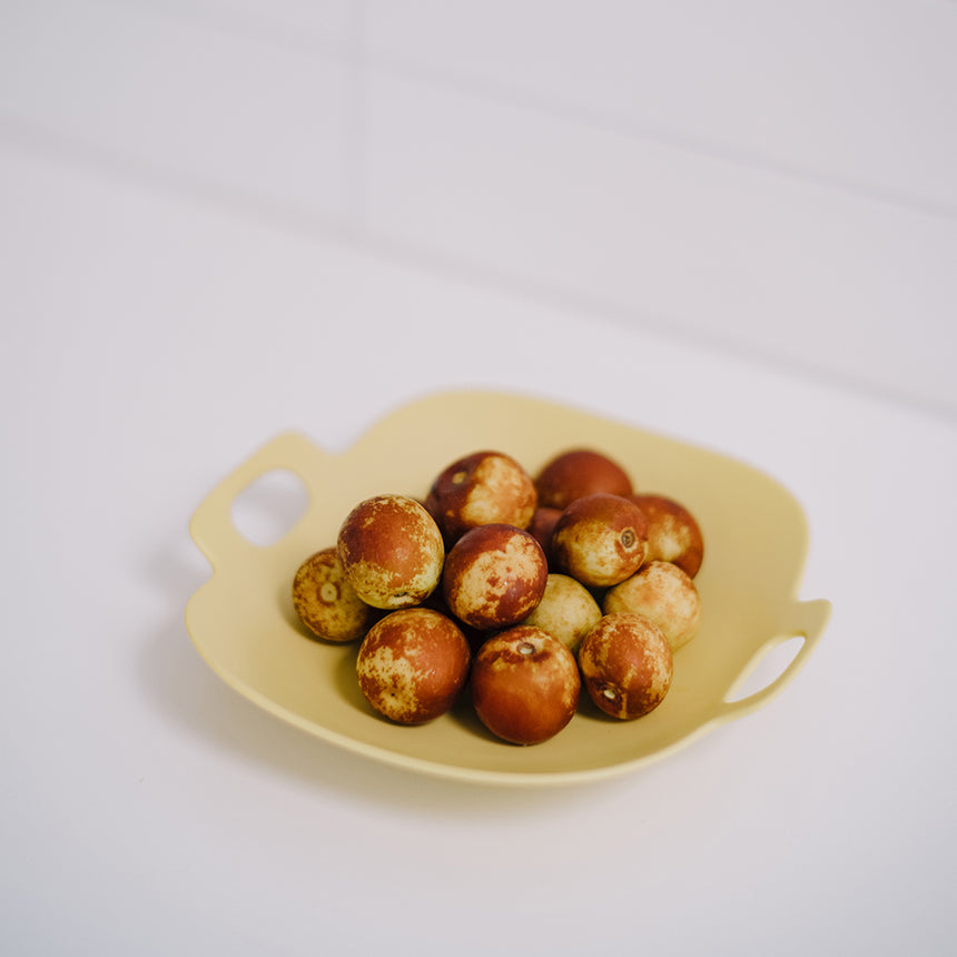 bon voyage plate, yellow