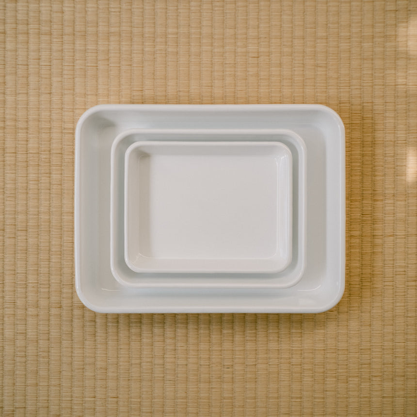 Noda Horo White Series Enamel Meal Prep Baking Tray