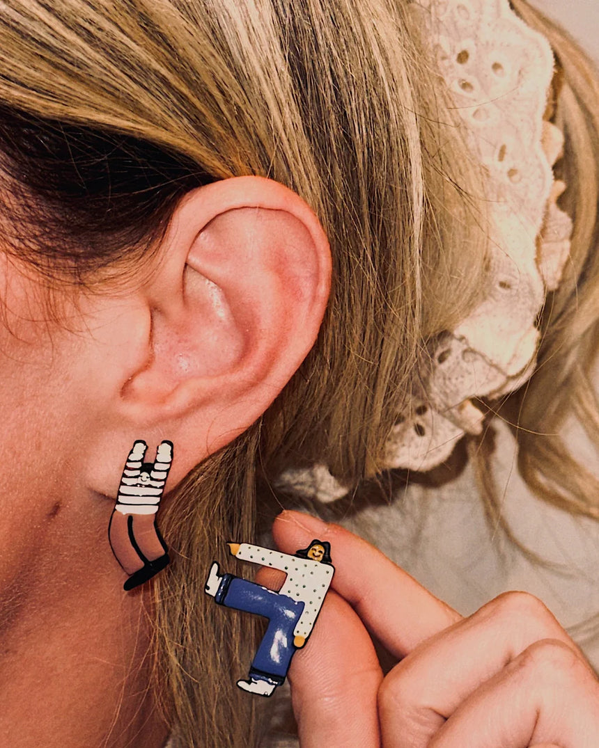 CECLOSET Earrings, Asymmetric Stripe