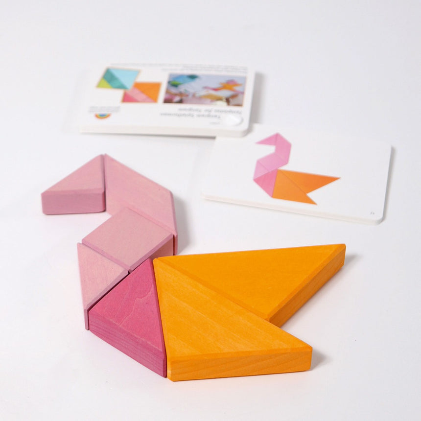 Wooden Tangram, Pink-Orange