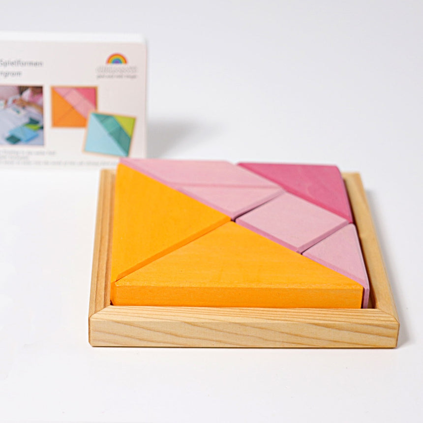 Wooden Tangram, Pink-Orange