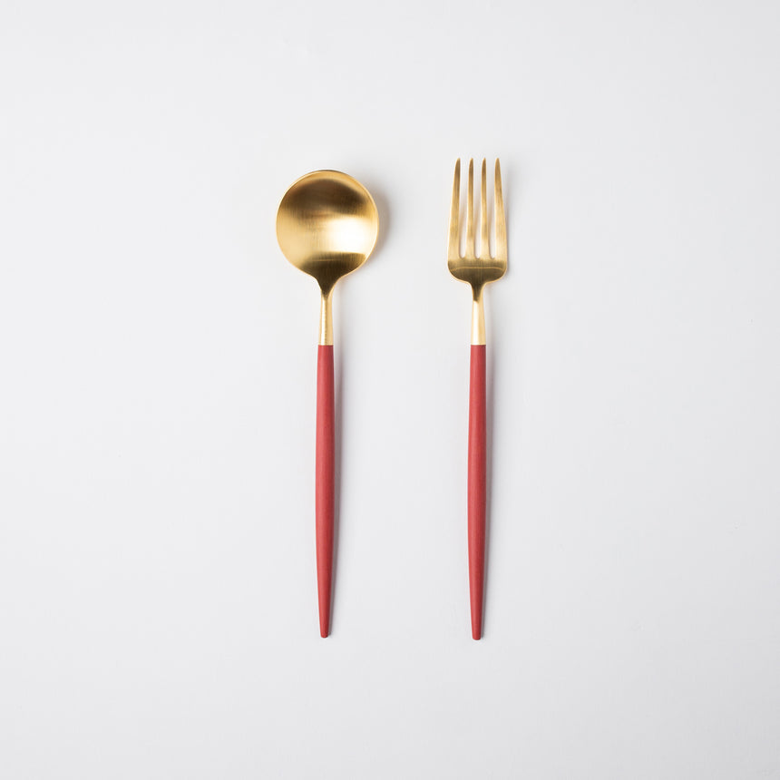 GOA Matte Gold Flatware, Red