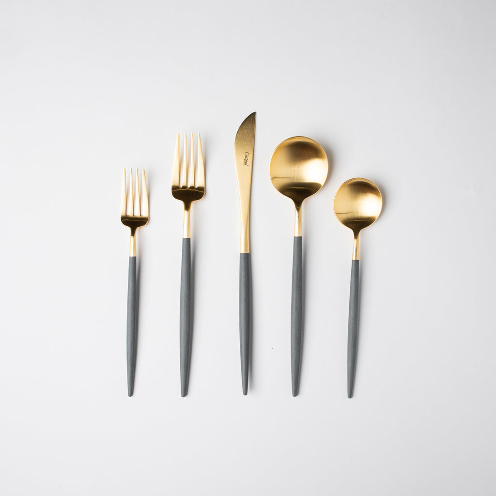 Goa White & Matte Gold Flatware Set (75 Pieces) – Collecto