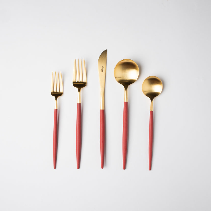 GOA Matte Gold Flatware, Red