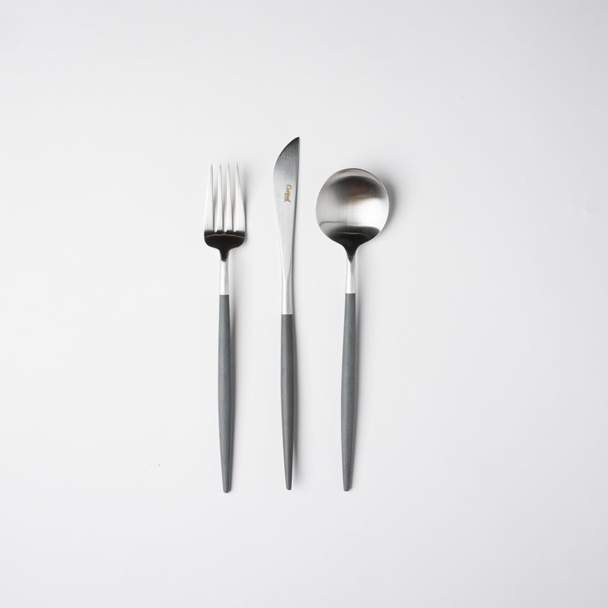GOA Matte Silver Flatware, Grey