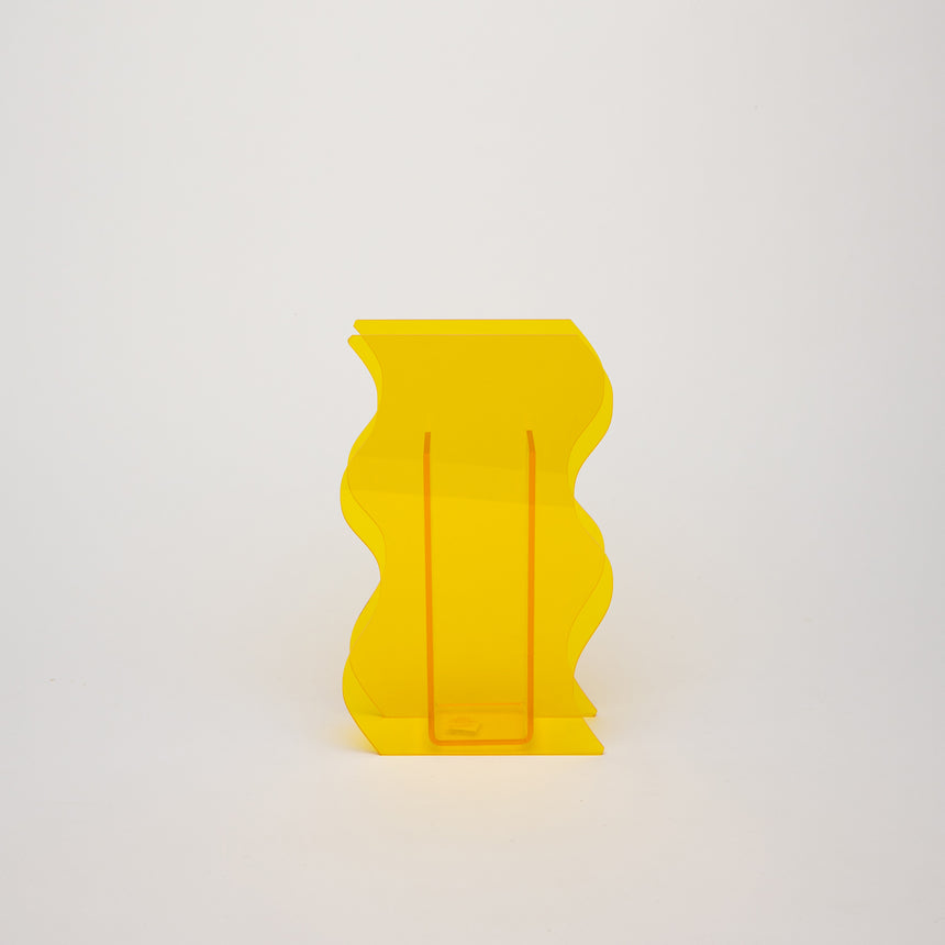 Acrylic Flower Vase - Golden Wave
