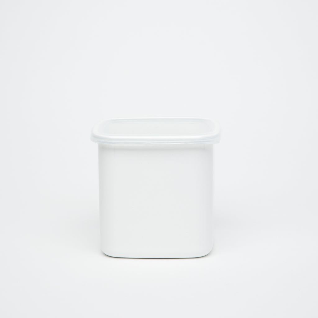 Noda Horo White Series Enamel Square Food Containers with Lid -  Globalkitchen Japan