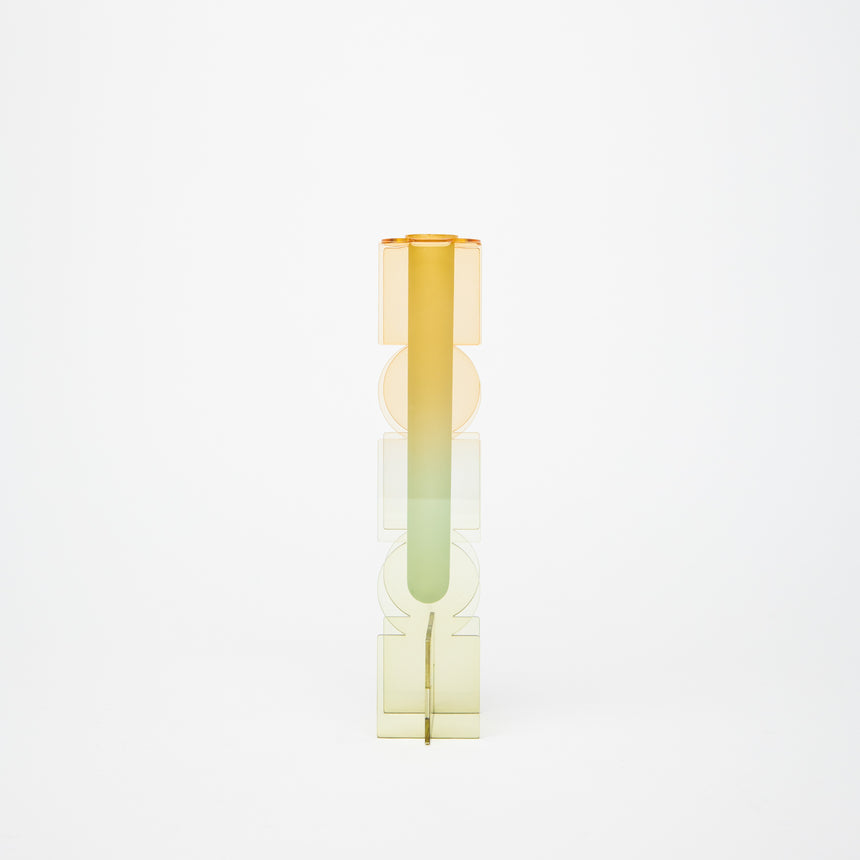 Hand-dyed Artist Acrylic Vase, Column Palm Tree