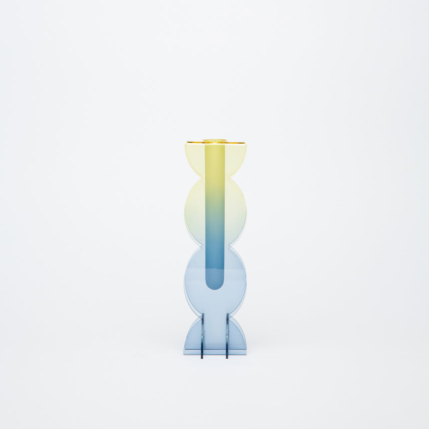Hand-dyed Artist Acrylic Vase, Yellow-Indigo