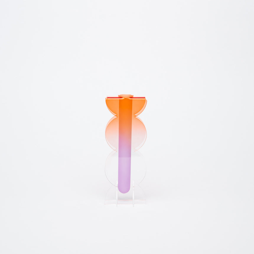 Hand-dyed Artist Acrylic Vase, Red-Gradation