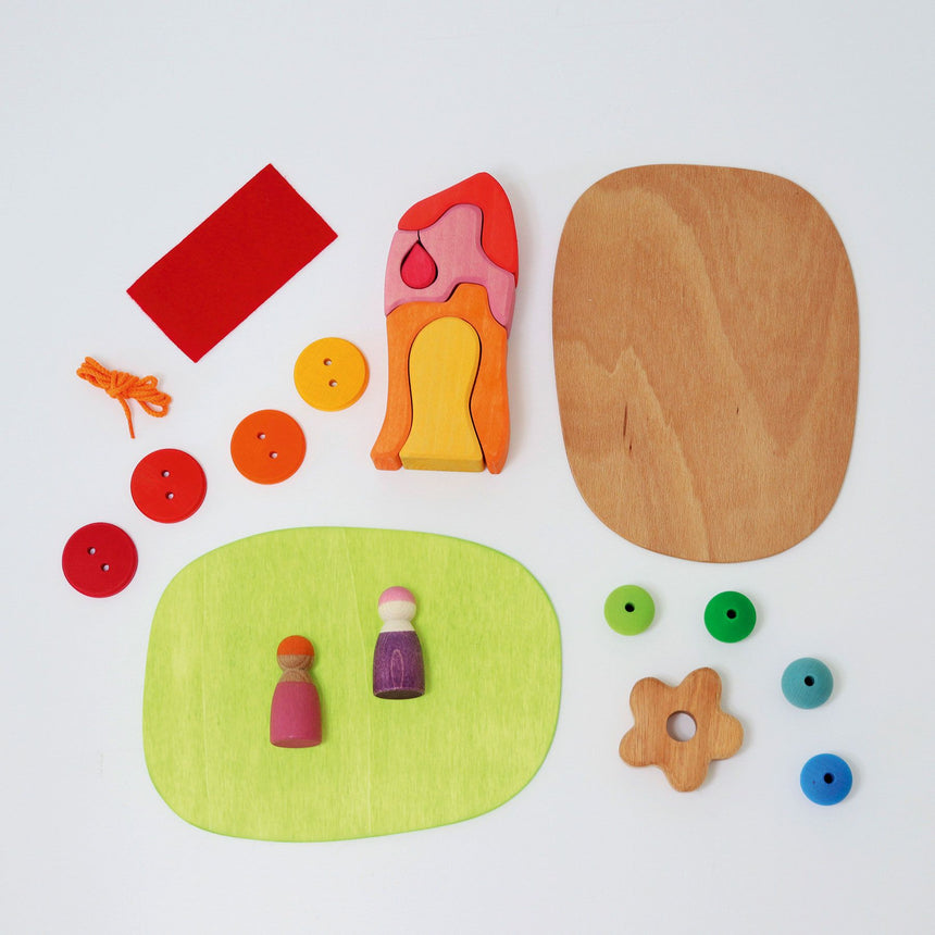 Wooden Small World Play Set, Down by the Meadow