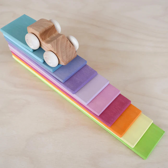 Wooden Rectangular Building Boards, Pastel