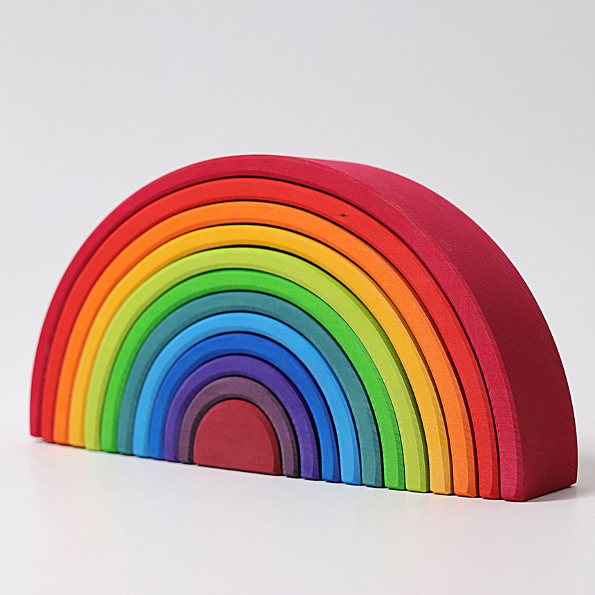 Wooden Rainbow Stacking Tunnel, 12pc Large