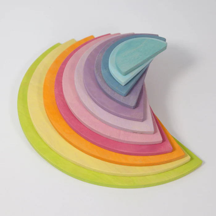 Wooden Semicircle Building Set, Pastel