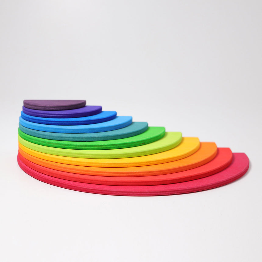 Wooden Semicircle Building Set, Rainbow