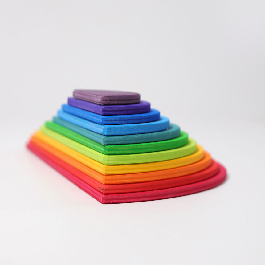 Wooden Semicircle Building Set, Rainbow