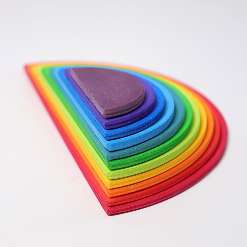 Wooden Semicircle Building Set, Rainbow