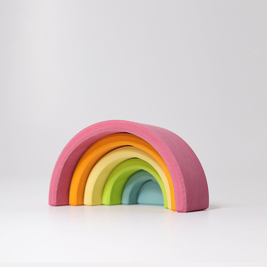 Wooden Rainbow Tunnel, 6pc Pastel