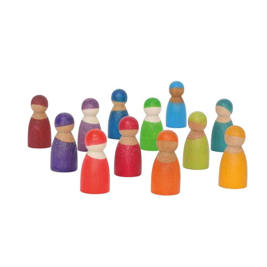 Rainbow Friends, 12 Wooden Peg Dolls