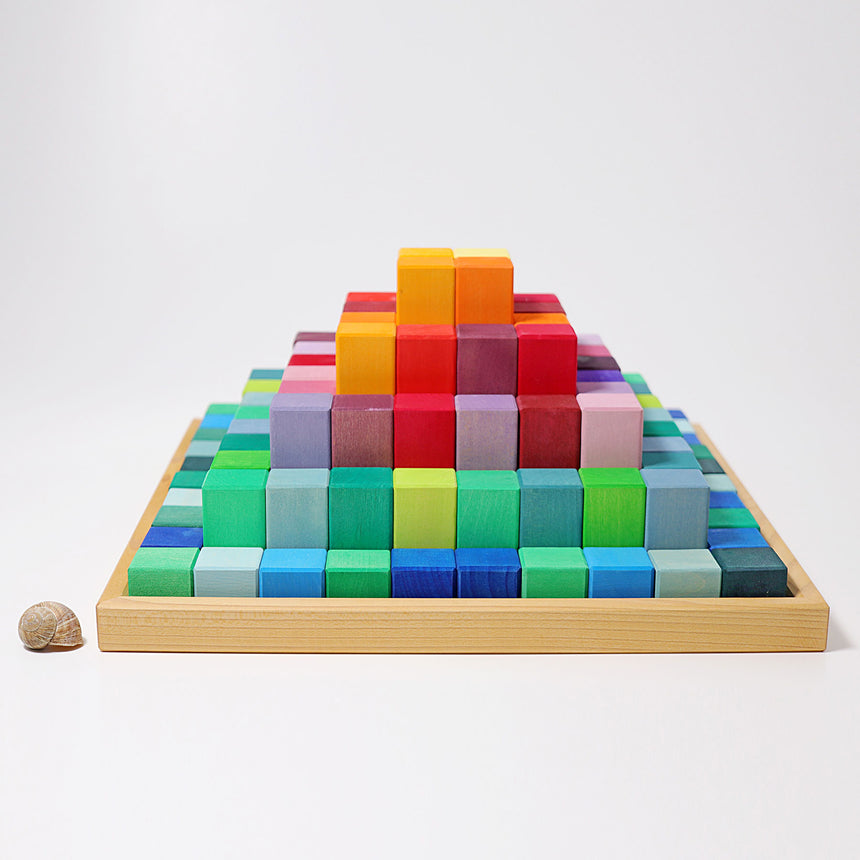 Large Stepped Pyramid Wooden Math Blocks