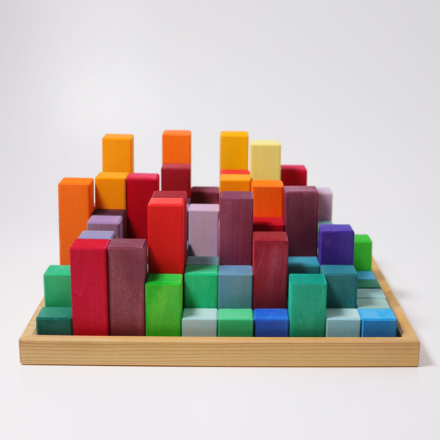 Large Stepped Pyramid Wooden Math Blocks