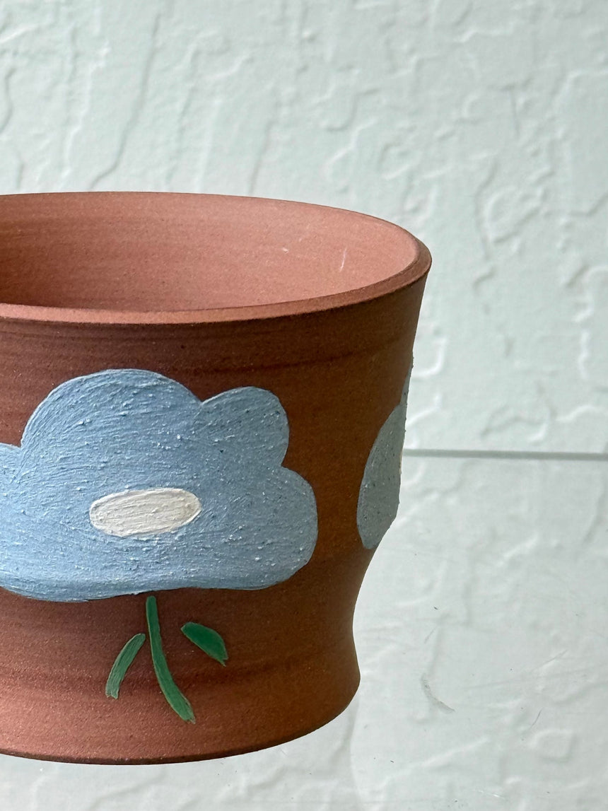 Yart pot - blue flower