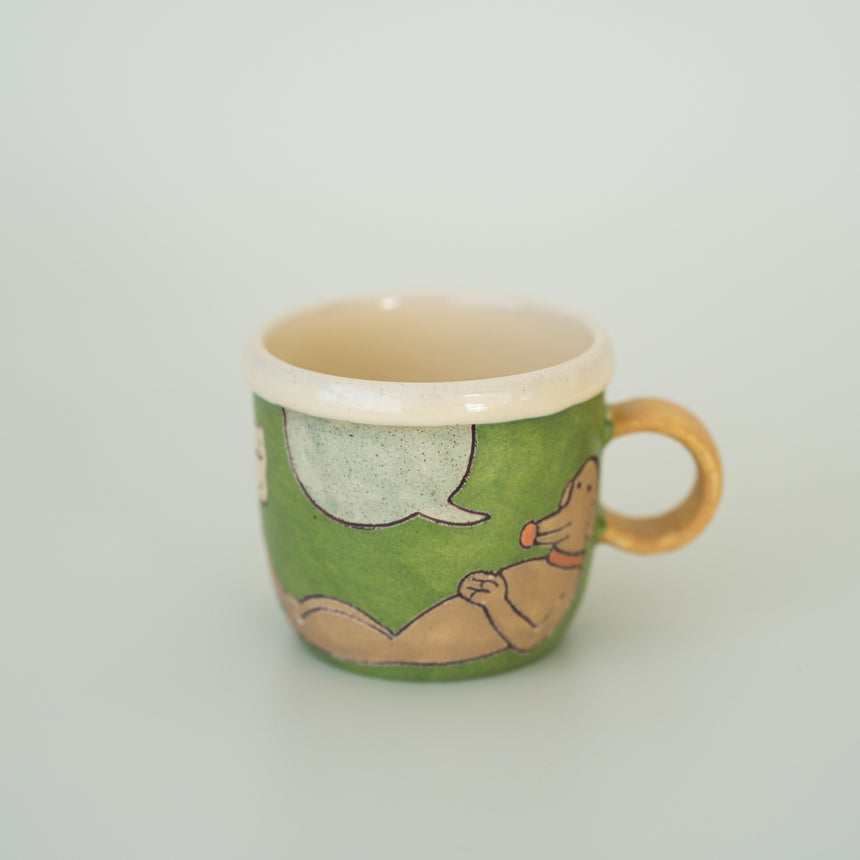 Claysup Handcraft Mug, Lazy Sunday Dog