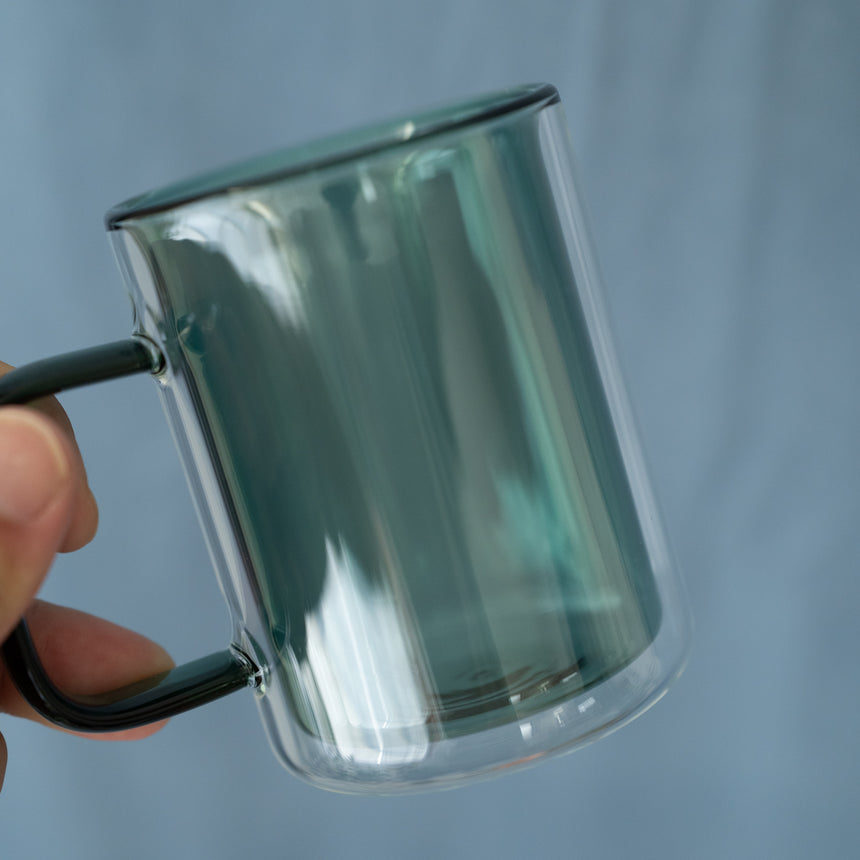 Still Double-Wall Glass Mug, Lake Green