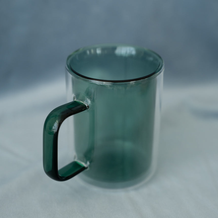 Still Double-Wall Glass Mug, Lake Green