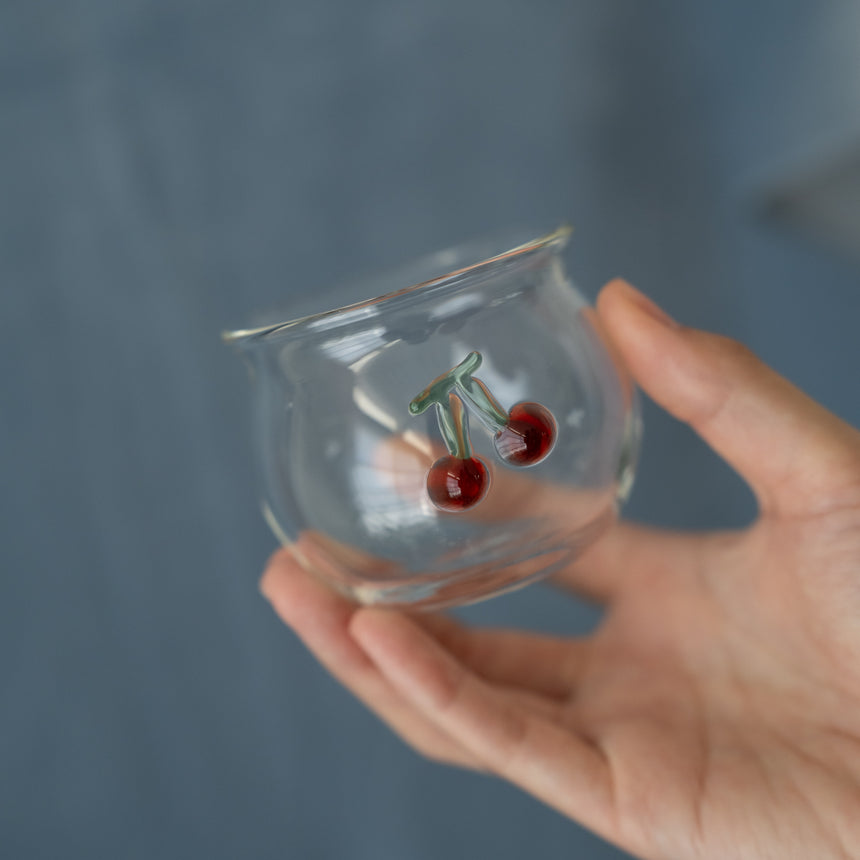 Cherry Duet Glass Cup