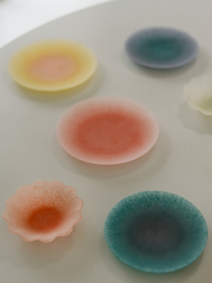 Handcrafted Glass Plate, Blush Horizon