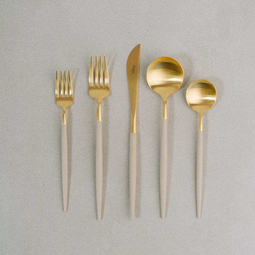 GOA Matte Gold Flatware, Ivory