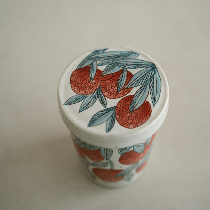 Wild Charm - Handmade Cup with Lid, Lychee