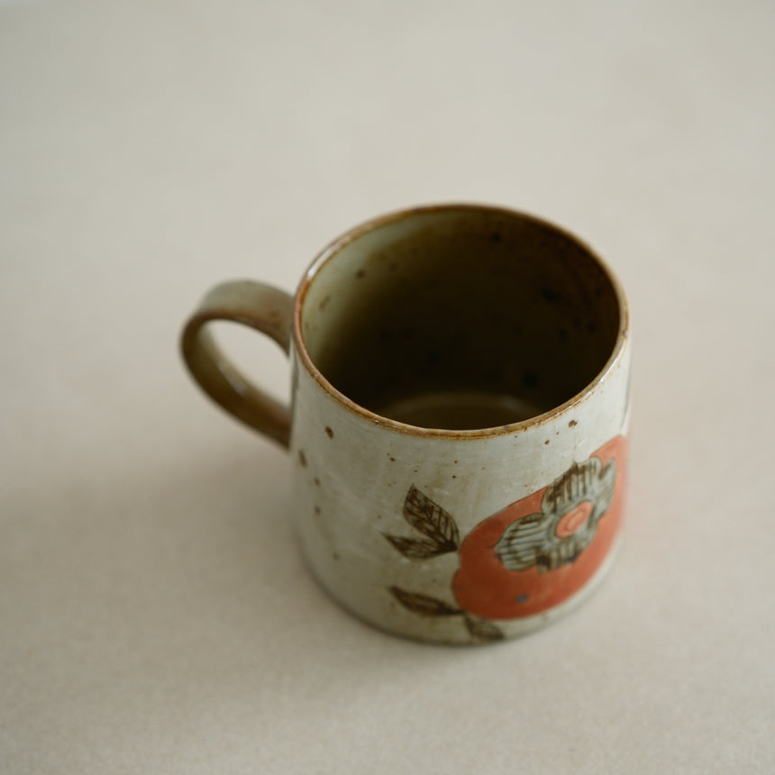 Slip-Coated Handmade Mug, Persimmon