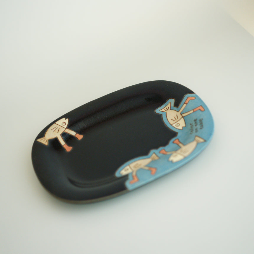 Claysup Handcraft Mug and Plate, the Walking Fish