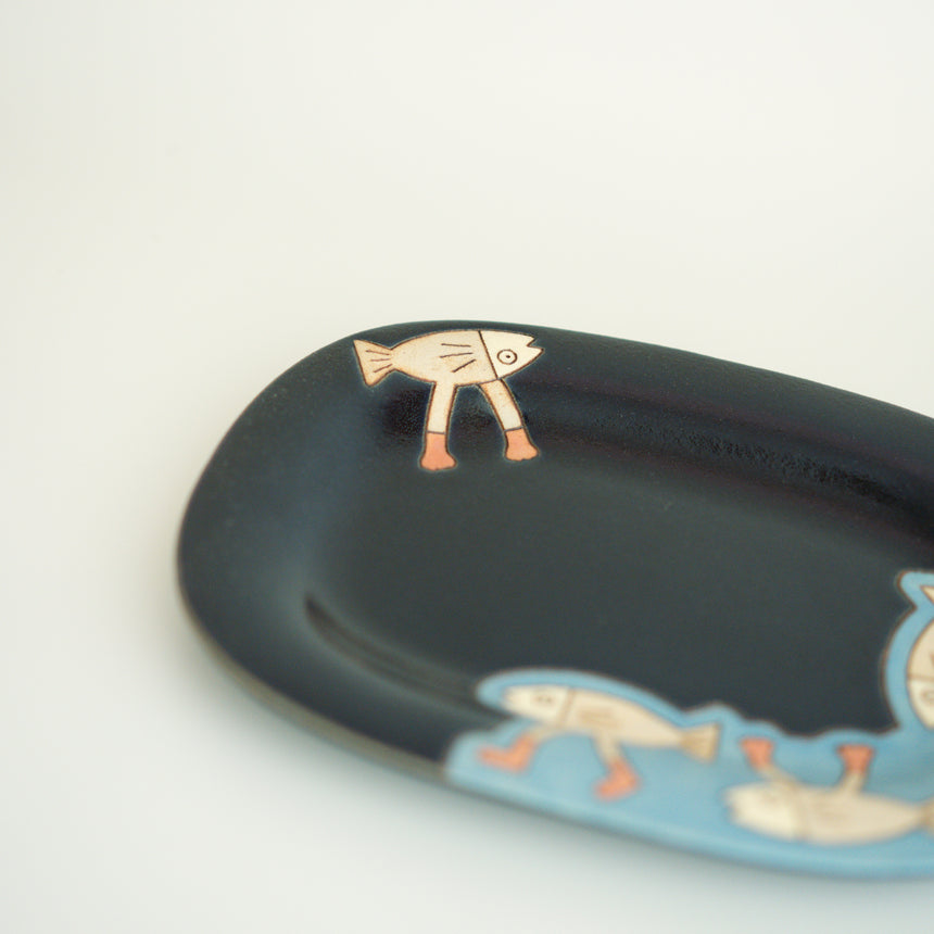 Claysup Handcraft Mug and Plate, the Walking Fish
