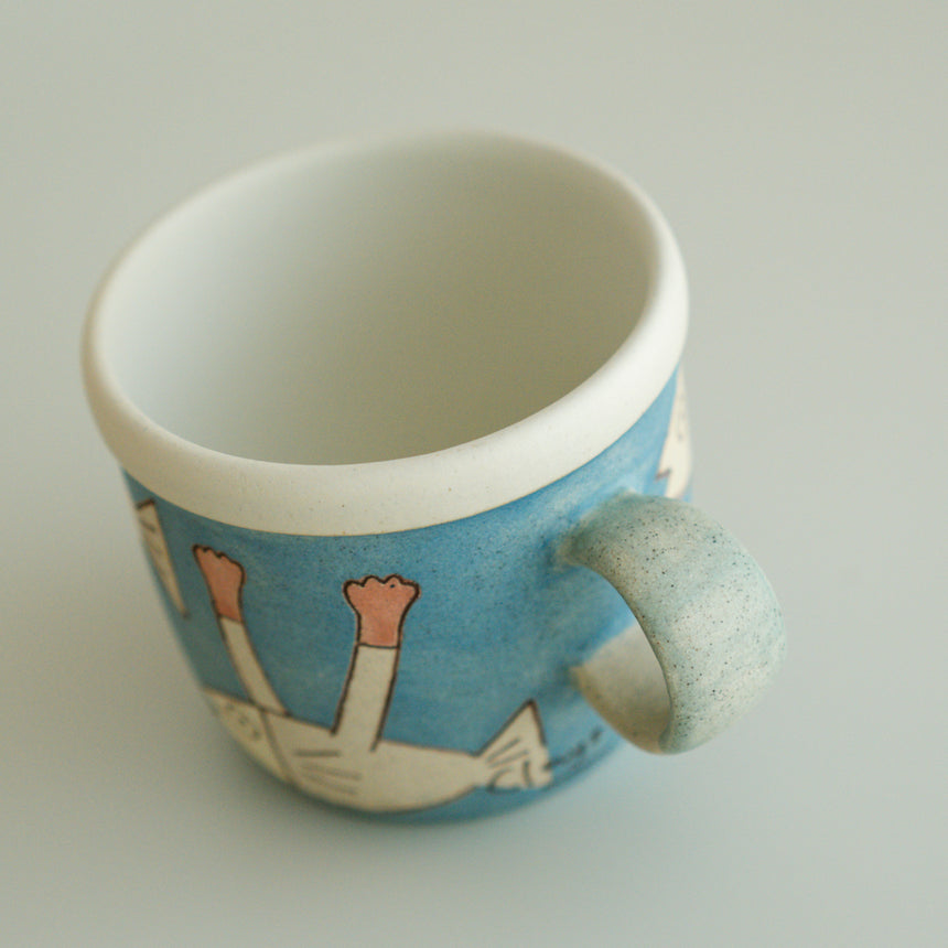 Claysup Handcraft Mug and Plate, the Walking Fish