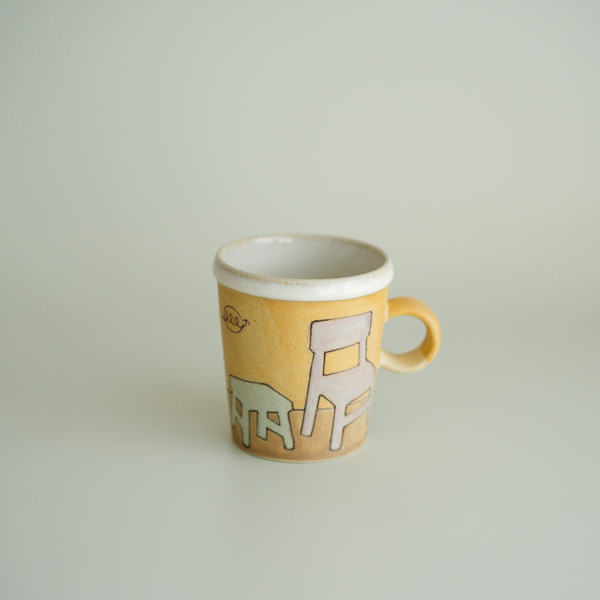 Claysup Handcraft Mug and Plate, Chair and Cat