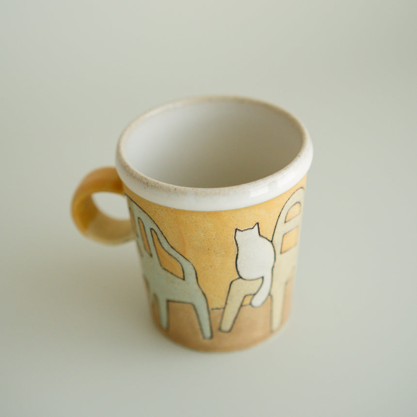 Claysup Handcraft Mug and Plate, Chair and Cat