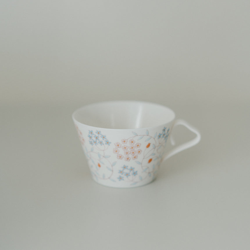 Flowering Hoya Latte Mug and Saucer - Hand-painted