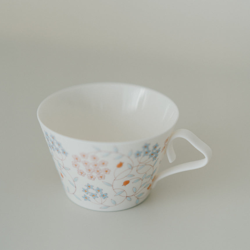 Flowering Hoya Latte Mug and Saucer - Hand-painted