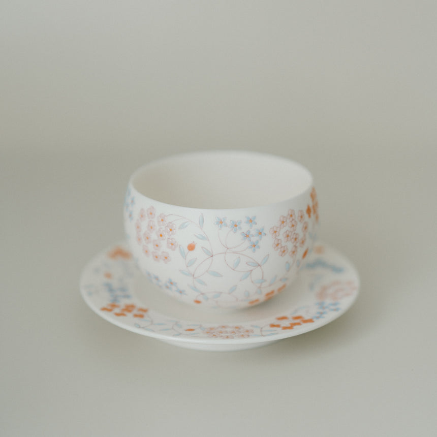 Hand-Painted Flowering Hoya Latte Bowl